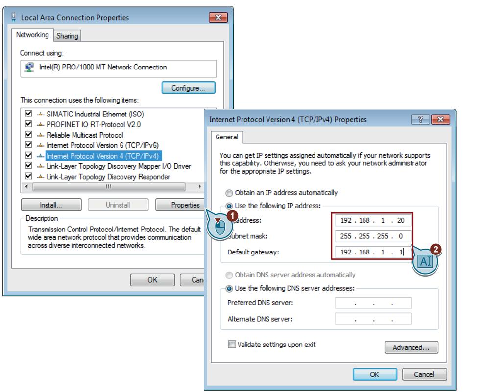Connecting SCALANCE M-800 to WAN 1.5 Starting Web Based Management 5. Enter the values assigned to the admin PC from the table in the relevant boxes.