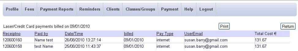 Paid By This indicates the name of the person who issued the payment (administrator s name or client s name if the payment was made online). Date/Time This is the date/time of the payment transaction.