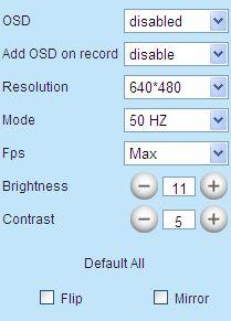 OSD OSD is used to add timestamp on the video. There are five text colors to choose from: Black, red, yellow, white, blue.