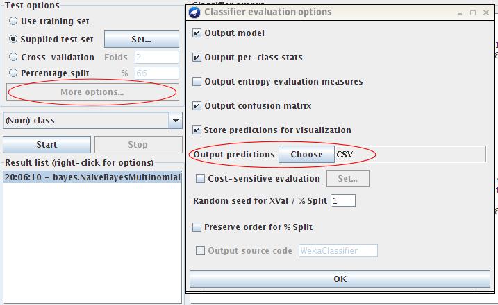 9. Right-click in the Result list frame and click on Load model. Then chose your model A2AC.model. 10.