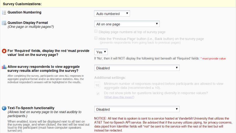 One section per page (multiple pages): Select this option if you would like to like to break your survey up into sections by your section headers (the yellow banner bars).