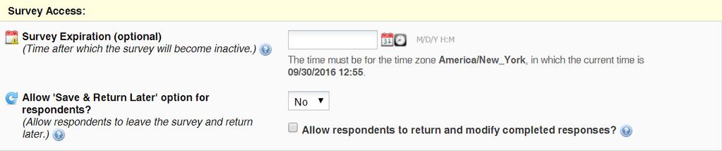 If you do not wish to have the must provide value field display on your survey, use the drop down and select No.