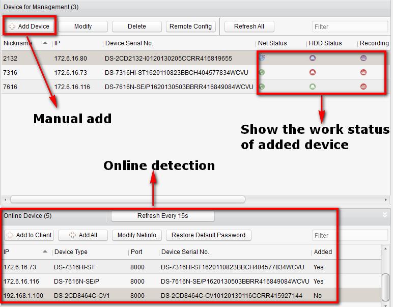 Add Device Support online detection and manual add, manual