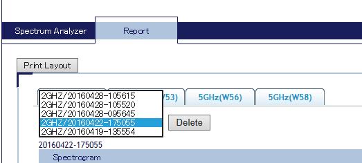NX-1 User's Guide Deleting Measured Data The measured data of USB storage can be deleted on the report page. 1. Go to the Report page of Spectrum Analyzer. 2.