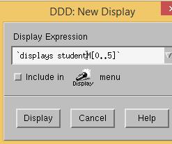 You can also display slices of an array. In the Display Area, right click and select New Display.