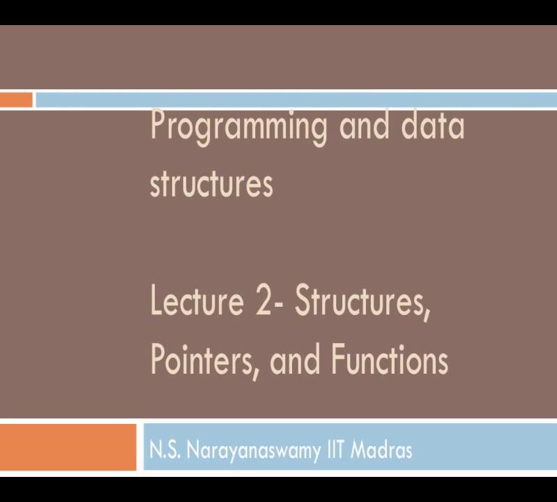 So, we are going to talk about structures, pointers and functions, these form the central pieces in the understanding of how to design and maintain data structures.
