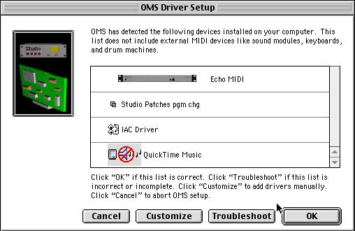 OMS setup Mac OS 8/9, Layla24 3. Create a New Studio Setup. Go to the File menu and click New Studio Setup. Click OK. A new window will come up.