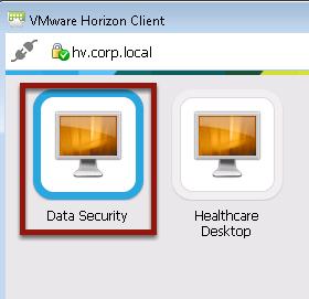 Connect to the Data Security Desktop Double Click the Data