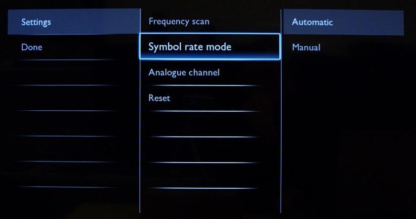 The Symbol Rate options are: Automatic and Manual.