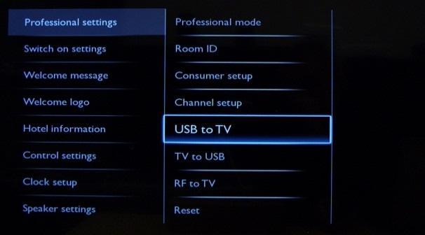 [USB to TV] Check Cloning section [TV to USB]