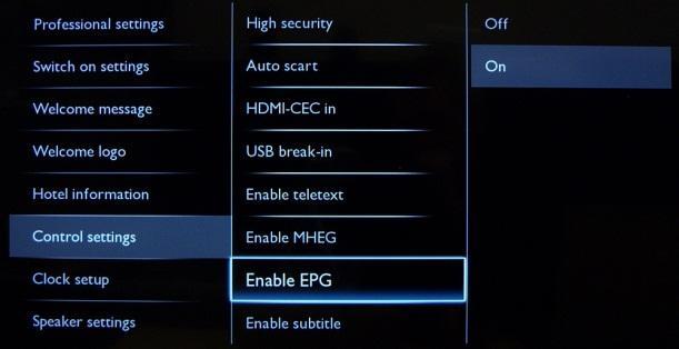 [HDMI-CEC in] [Off]: Disables HDMI-CEC feature. [On]: Enables HDMI-CEC feature. Philips EasyLink (HDMI-CEC) enables one-touch play and one-touch standby between HDMI-CEC compliant devices.