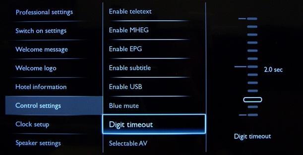 [Blue mute] [Off]: The background color is set to black in case of no video signal on selected