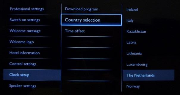 [Country selection] To select the original country from the channel chosen at Download program.
