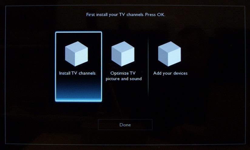 For the channel installations, select Install TV