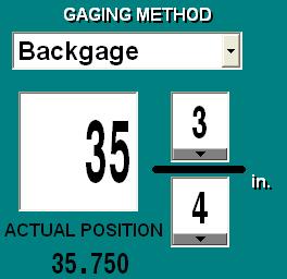 Fraction Units When the active units selection is English Fraction, the gage dimension is displayed as a whole number followed by a fraction.