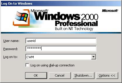 LOGGING ON TO WINDOWS At the Windows Welcome to Windows dialog, press the Ctrl, Alt, and Delete (Ctrl+Alt+Del) keys on the keyboard simultaneously to proceed with the logon.