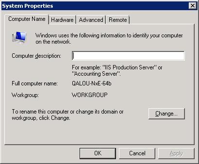 Figure 3: System Properties Dialog Box 7. Click OK to close the System Properties dialog box. 8. Log in to the NxE85 computer to verify that the NxE85 is running.