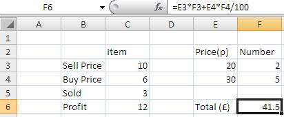 Level 2 ITQ Exercise 18 - Continued 8. In cell F6, the total income will be calculated by multiplying 