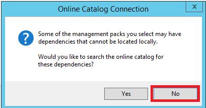 In the Import Management Packs dialog, click the