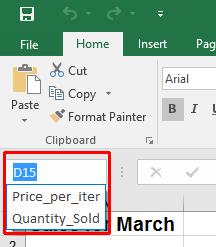 Excel 2016 Intermediate Page 134 If you click on the down arrow, next to the Name Box, you will see both named ranges listed.