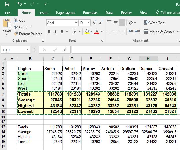 Excel 2016 Intermediate Page 186 Click within any of the cells