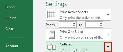 Excel 2016 Intermediate Page 206 Collation options Within the Collated section of the