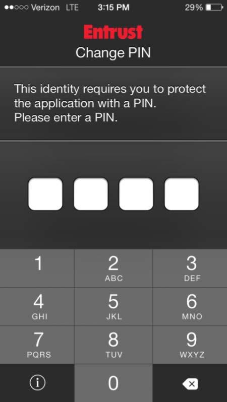 On your mobile device: 22. Launch the Entrust IdentityGuard app.