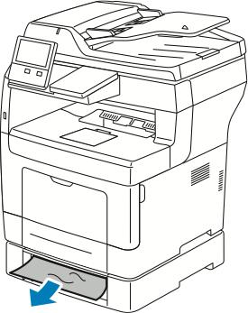 Troubleshooting 3. Remove any crumpled paper from the tray and any remaining paper jammed at the front of the printer. 4.