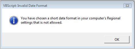 Note: If your computer's Regional settings have a "Short date" format selected that is not allowed in CAMS Enterprise (Control Panel >Regional Options) you cannot log into