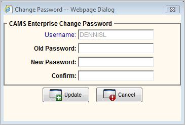 Changing User Password Some institutions allow users to set and change their own passwords. If this feature has been enabled, you can access it from the Home page. Step-by-Step: Change Password 1.