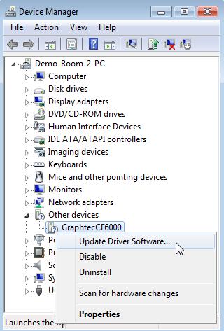 3. Locate Graphtec CE6000 under Other devices.