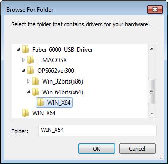 6. Locate the folder where the files were extracted. Expand the Faber 6000 folder.