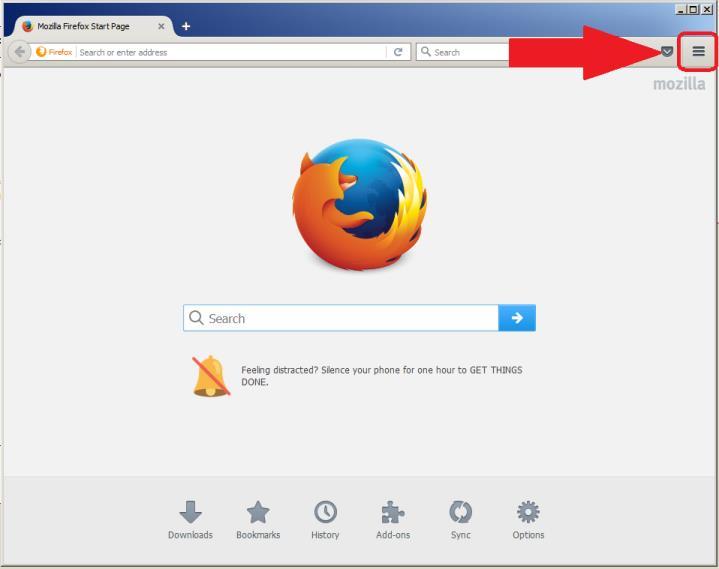 Firefox (Windows) Step 1 - Click on the menu icon