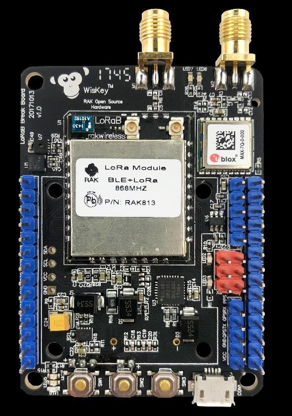 1. Introduction RAK815(RAK813 BreakBoard) is a wireless remote solution based on the RAK813 + GPS + MEMS + HT + LCD design. It integrates the latest LoRaWAN 1.0.2 protocol and the latest Bluetooth 5.