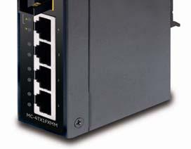 The IFS MC-4TX Series of Industrial Ethernet Switches has an IP-30 metal case.