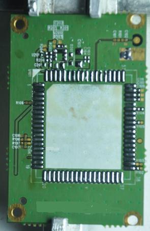 3.3. Remove the label Figure 7: Tinning finished for PCB To avoid damaging the label of the module, remove it before soldering the module.