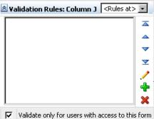 Validations can be set at grid, row, or column levels.