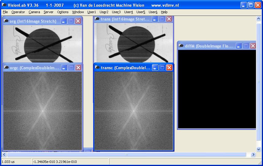 Demonstration image shift (*) Use script fft_pshift.jls image circles.