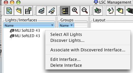 8. Right Click (Mac OS: Control Click) on a power supply name. 9. Select Discover Lights.