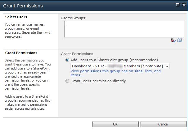 2. Select Edit on the ribbon. The ribbon refreshes to include permission options. 3. In the Grant group on the ribbon, click Grant Permissions. The program displays the Grant Permissions dialog box.