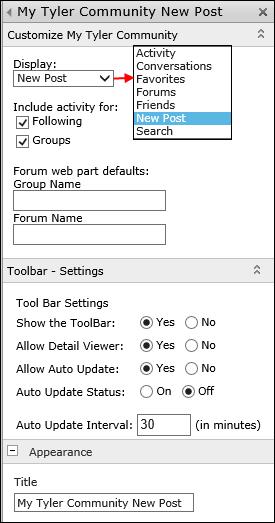 Otherwise, you can edit the web part to update the focus, as needed. To customize the web part: 1.