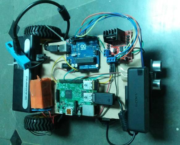 Arduino is connected to L298 IC which is a H-bridge motor driver and has two 12volts DC Motors connected to it. B. Obstacle Detection: Obstacles are detected using ultrasonic sensor.