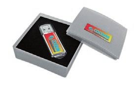 USB stick into a gift. On request the lid of the box will be supplemented by a full colour doming sticker.