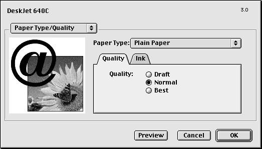 2 Using Your Printer Software Paper Type/Quality Choose from a wide range of paper types.