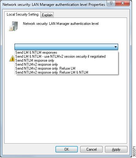 Configure Active Directory for Passive Identity service Figure 1: MS NTLM Authentication Type Options Step 5 Make sure that you have created a firewall rule to allow traffic to dllhost.