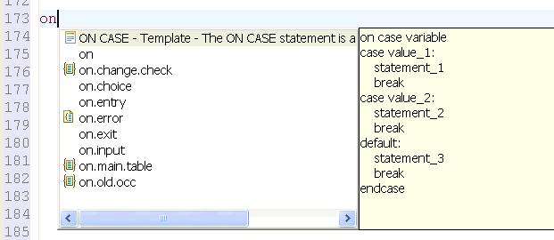 on case statement in the previous figure, the template is