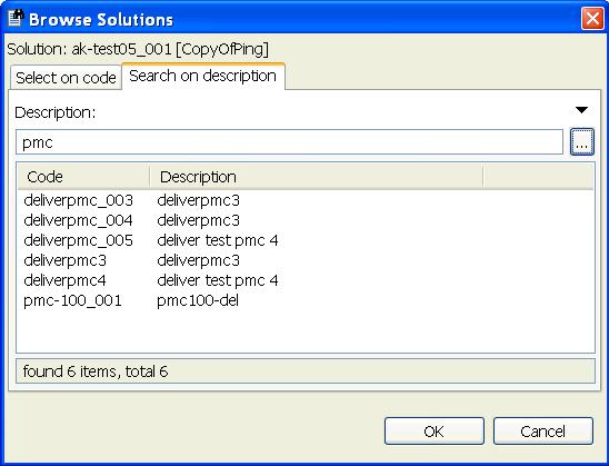 Infor LN Project Server 2 In the Solution Code field, enter the first part of the solution code. 3 Click, or press CTRL+SPACE. A list of solutions, which match the pattern, is displayed.