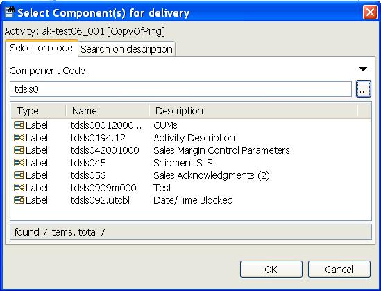 Infor LN Project Server Select Component(s) for delivery Use this dialog box to link components to a solution. You can start the dialog box from the Solution Editor.