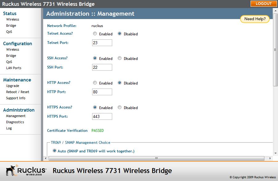 Managing the Wireless Bridge Enabling Other Management Access Options Enabling Other Management Access Options In addition to managing the bridge via a Web browser, several other management access