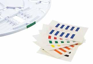 Accessories Adhesive Markers Aids tray identification Suitable for use with the full range of HellermannTyton s Quick and simple to fit 6 different colours Adhesive Markers Adhesive Marker shown on